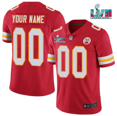 Youth Kansas City Chiefs ACTIVE PLAYER Custom Red Super Bowl LVII Patch Vapor Limited Stitched Jersey